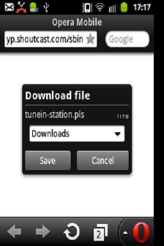 option to save downloaded pls file
