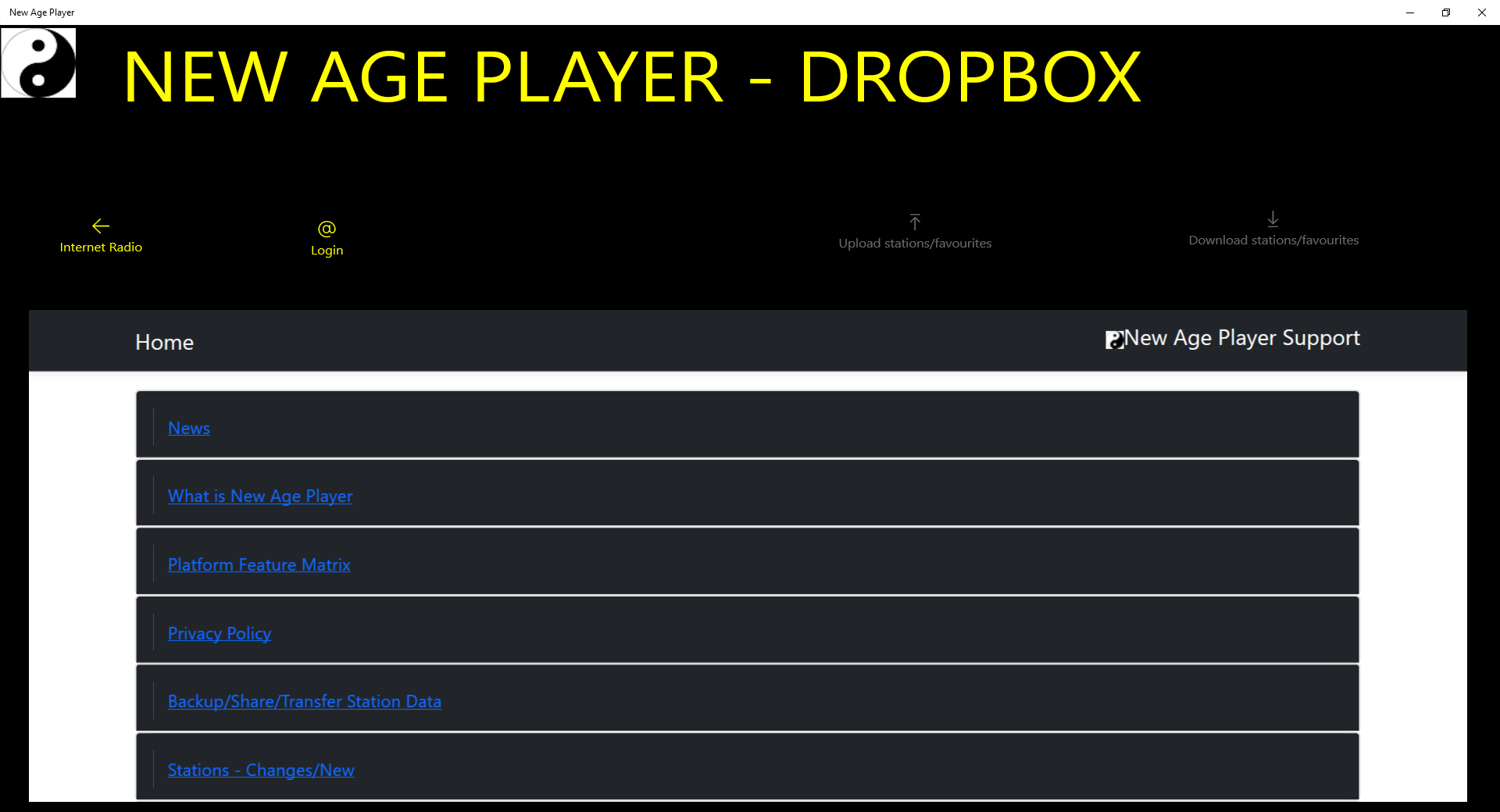 Dropbox screen