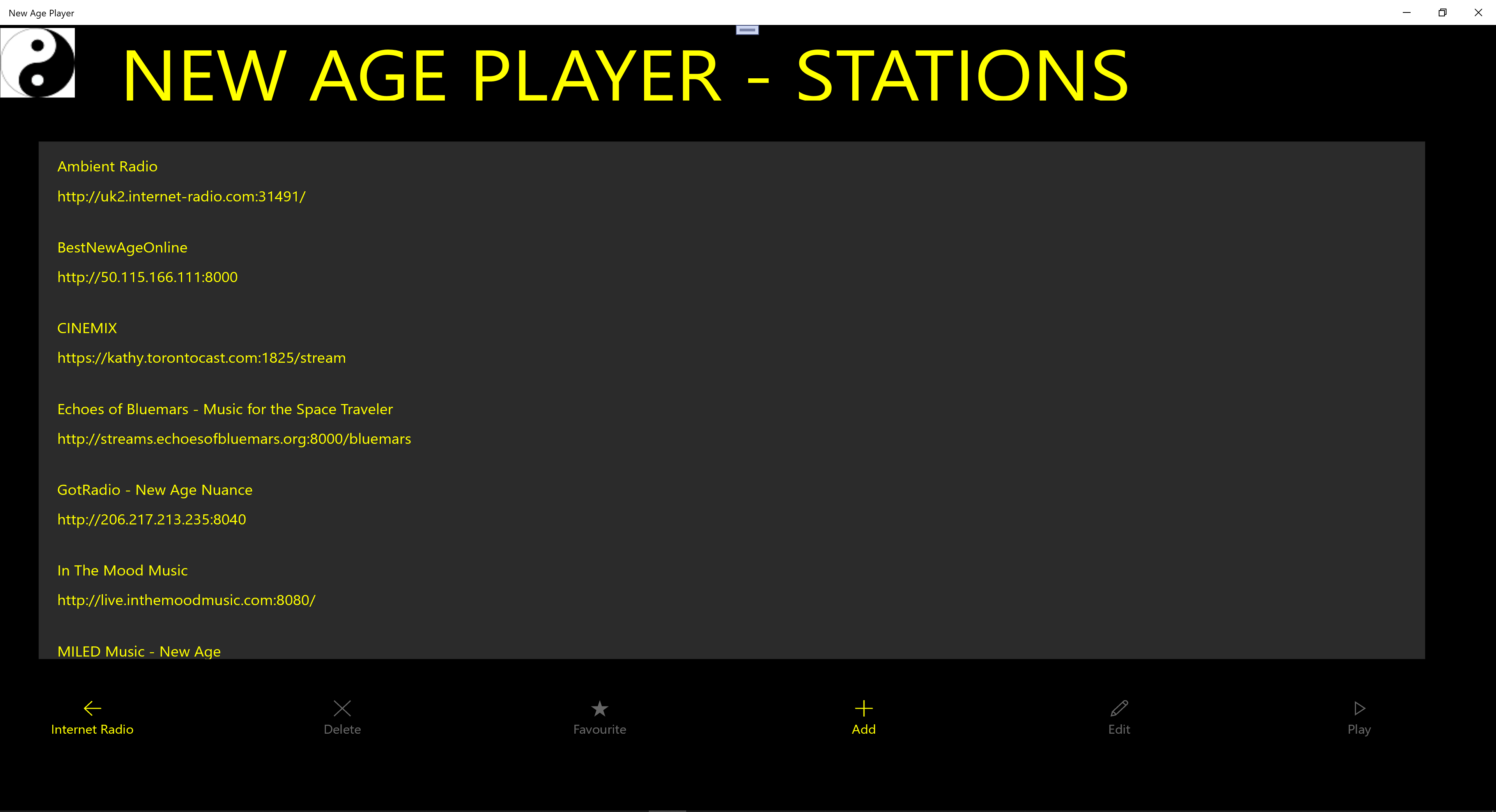 Stations screen