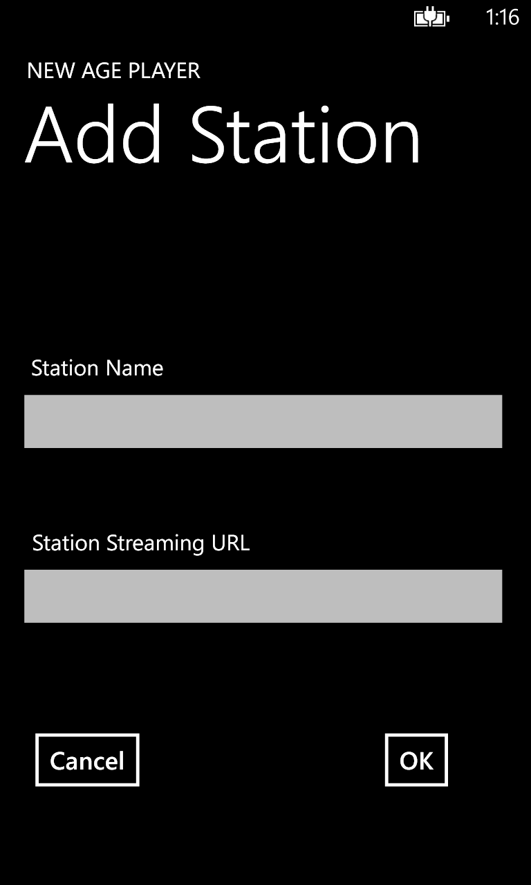 Add station screen